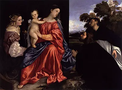 Madonna and Child with St Catherine and St Dominic and a Donor Titian